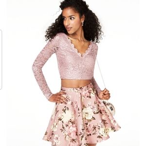 Floral Metallic Prom/Homecoming Dress